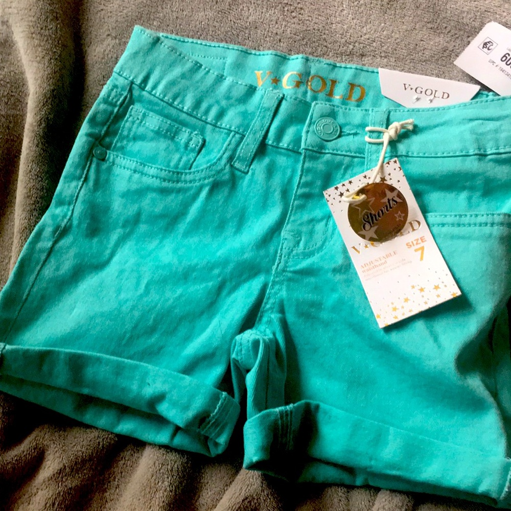 Teal Jean shorts for girls